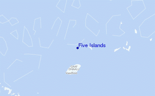 mapa de localização de Five Islands