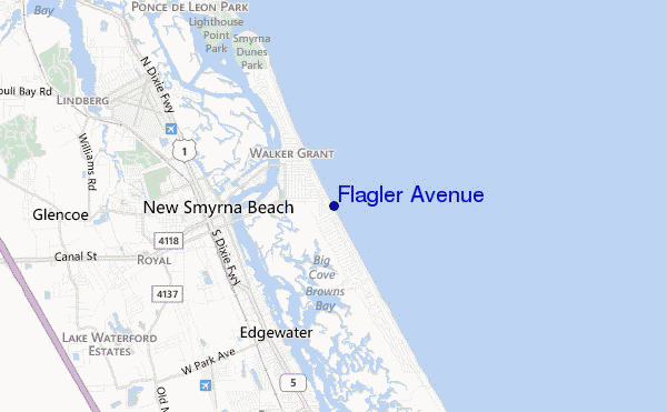 mapa de localização de Flagler Avenue