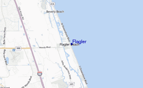 mapa de localização de Flagler