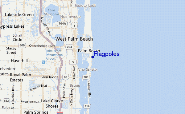 mapa de localização de Flagpoles