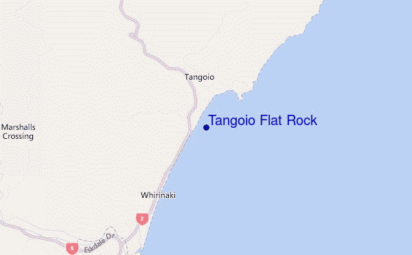 mapa de localização de Tangoio Flat Rock