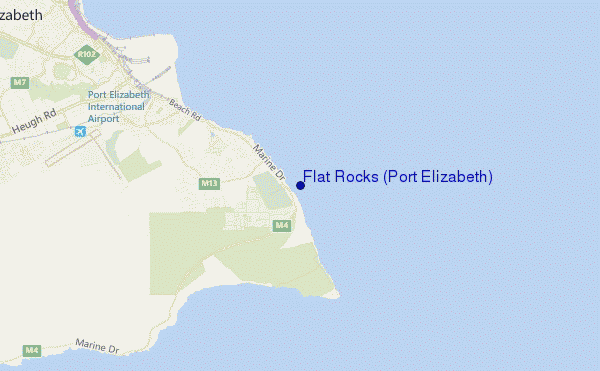 mapa de localização de Flat Rocks (Port Elizabeth)