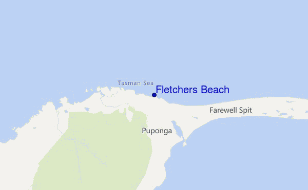 mapa de localização de Fletchers Beach