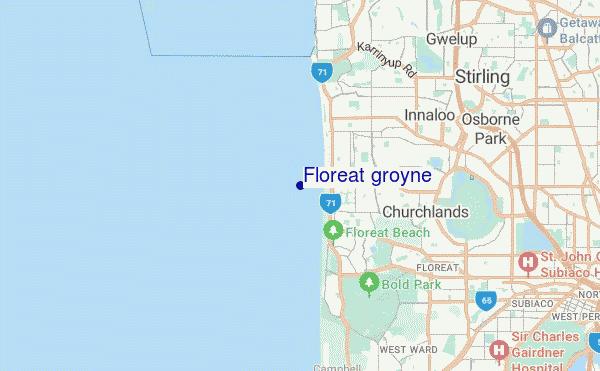 mapa de localização de Floreat groyne