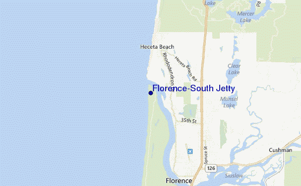 mapa de localização de Florence-South Jetty