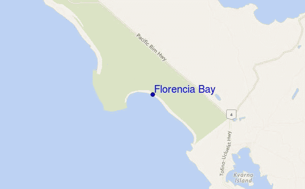 mapa de localização de Florencia Bay