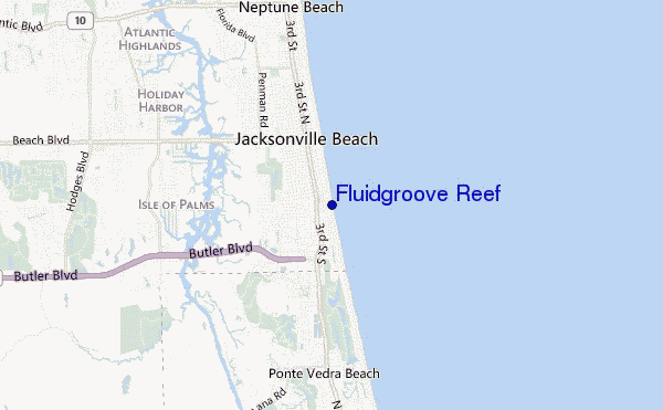 mapa de localização de Fluidgroove Reef