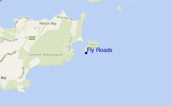 mapa de localização de Fly Roads