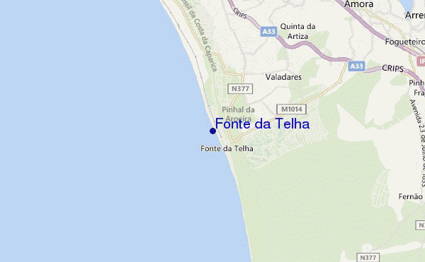 mapa de localização de Fonte da Telha