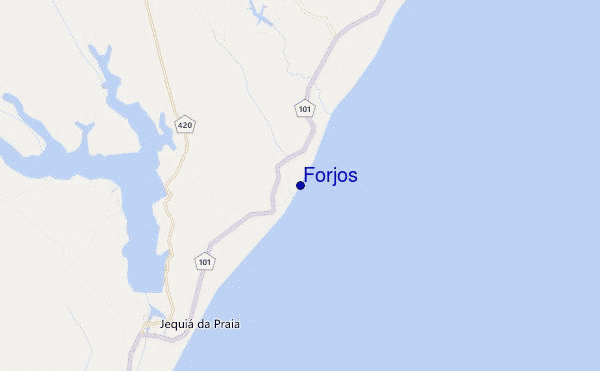 mapa de localização de Forjos