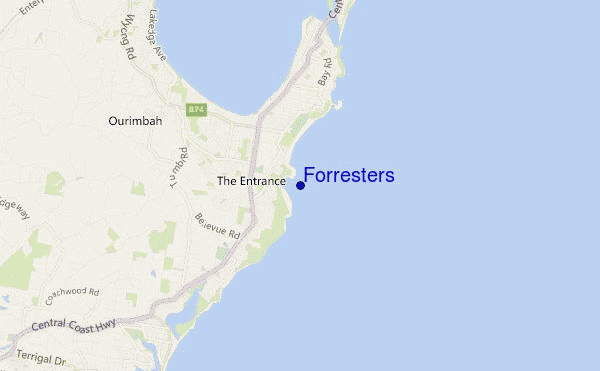 mapa de localização de Forresters