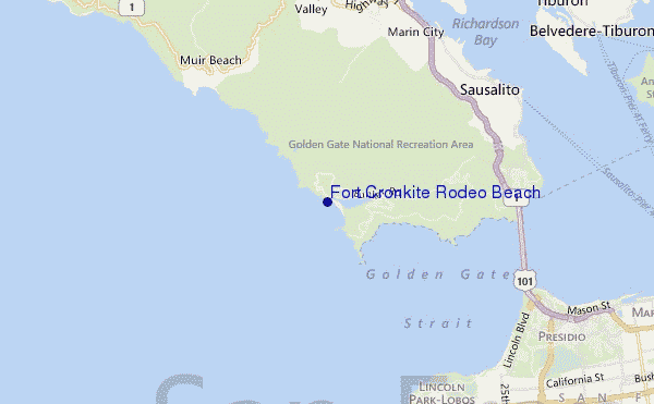 mapa de localização de Fort Cronkite Rodeo Beach