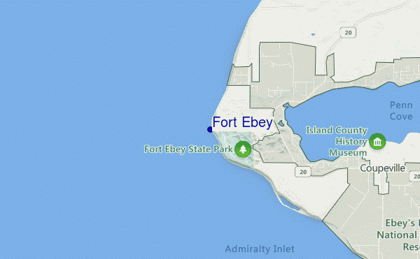 mapa de localização de Fort. Ebey