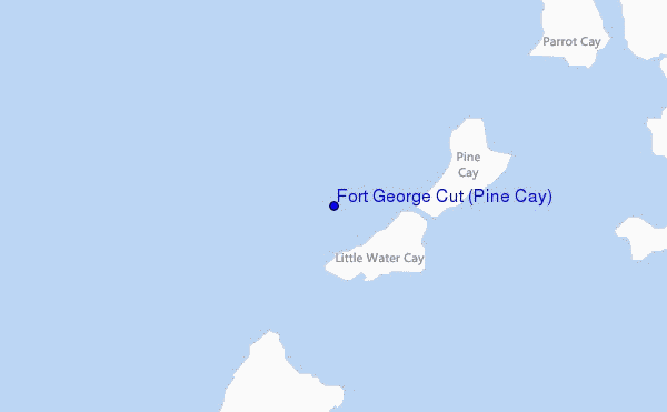 mapa de localização de Fort George Cut (Pine Cay)