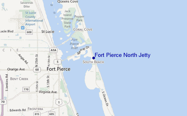mapa de localização de Fort Pierce North Jetty