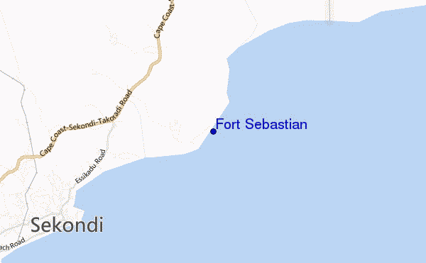 mapa de localização de Fort Sebastian