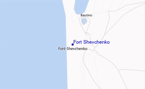 mapa de localização de Fort Shevchenko