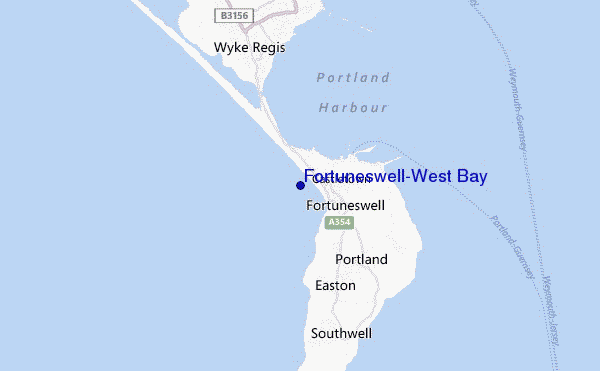 mapa de localização de Fortuneswell/West Bay
