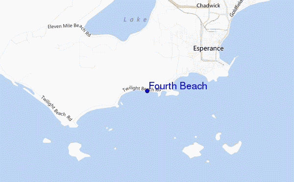 mapa de localização de Fourth Beach
