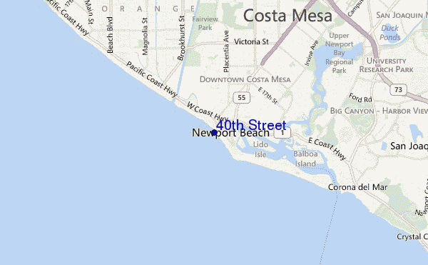 mapa de localização de 40th Street