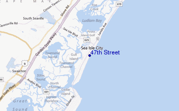 mapa de localização de 47th Street