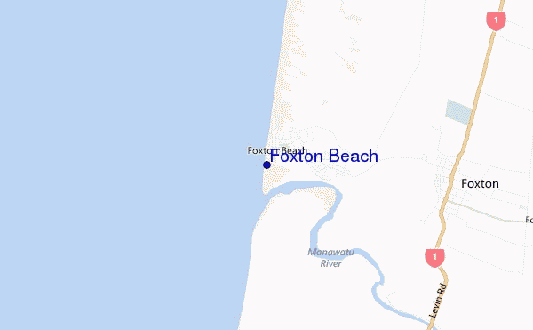 mapa de localização de Foxton Beach