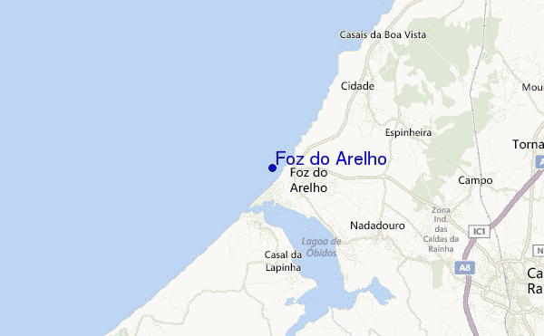 mapa de localização de Foz do Arelho