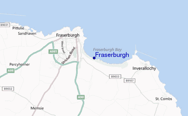 mapa de localização de Fraserburgh