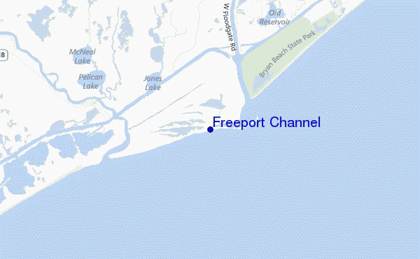 mapa de localização de Freeport Channel