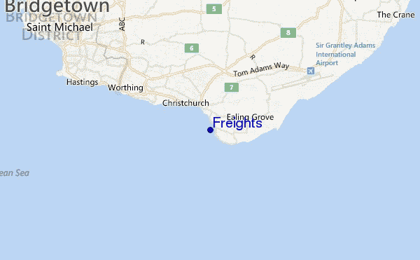 mapa de localização de Freights