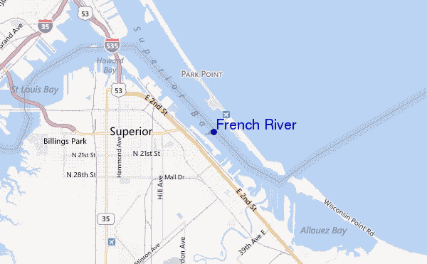mapa de localização de French River