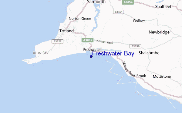 mapa de localização de Freshwater Bay