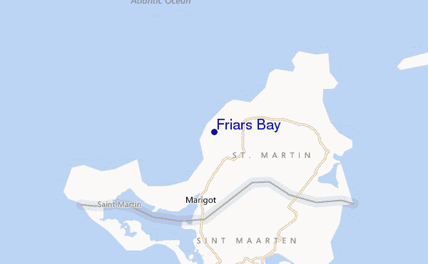mapa de localização de Friars Bay