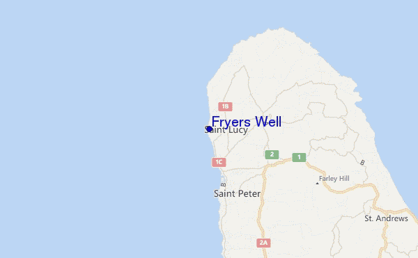 mapa de localização de Fryers Well