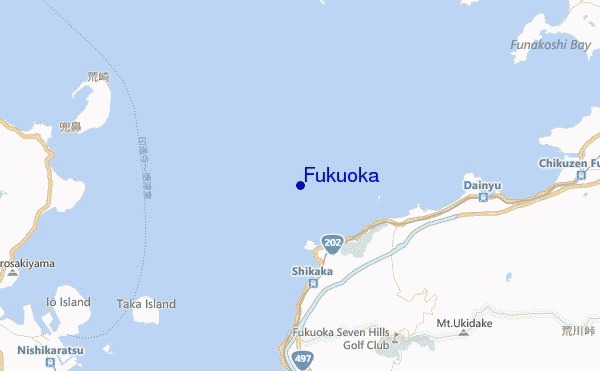 mapa de localização de Fukuoka