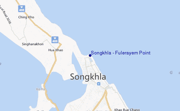 mapa de localização de Songkhla - Fulerayem Point