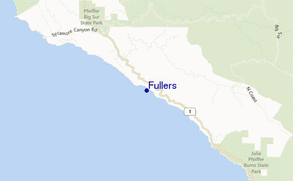 mapa de localização de Fullers