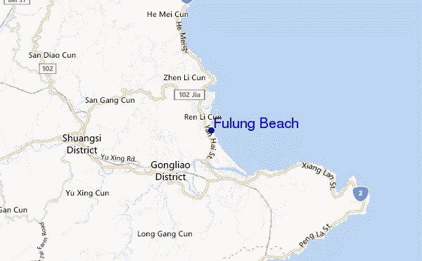 mapa de localização de Fulung Beach