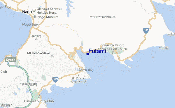 mapa de localização de Futami