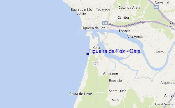 mapa de localização de Figueira da Foz - Gala