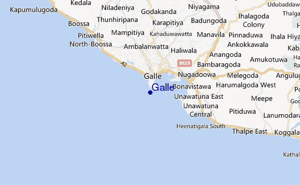 mapa de localização de Galle