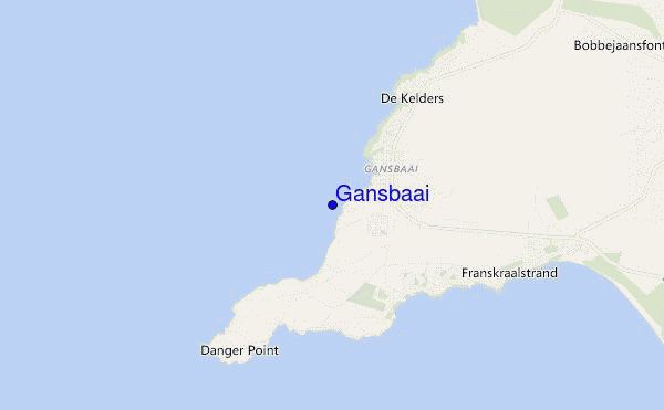 mapa de localização de Gansbaai