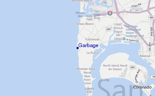 mapa de localização de Garbage