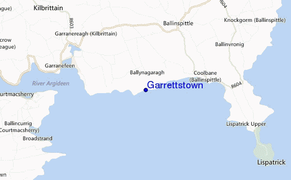 mapa de localização de Garrettstown
