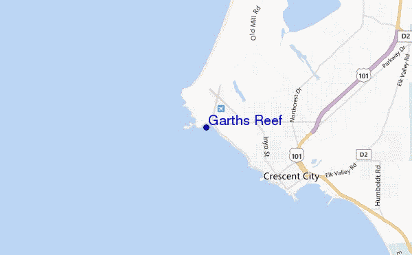 mapa de localização de Garths Reef