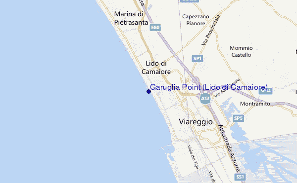 mapa de localização de Garuglia Point (Lido di Camaiore)