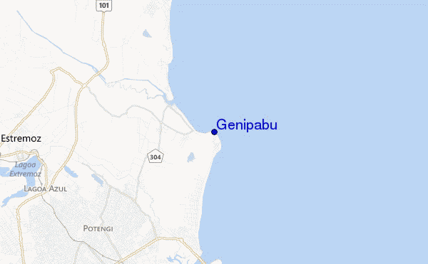 mapa de localização de Genipabu
