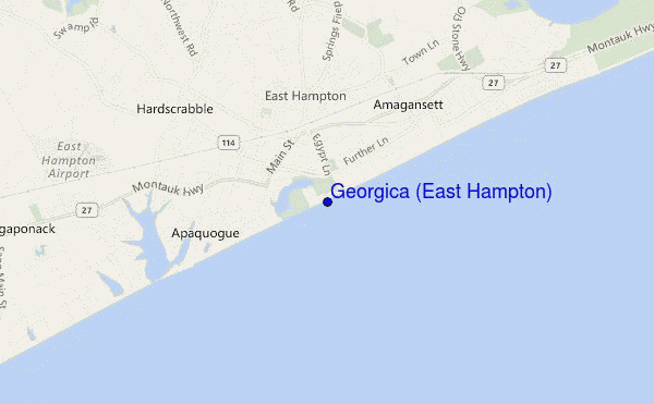 mapa de localização de Georgica (East Hampton)
