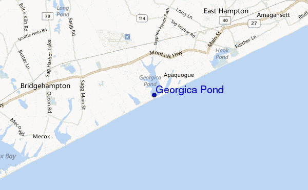 mapa de localização de Georgica Pond
