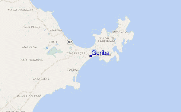 mapa de localização de Geriba